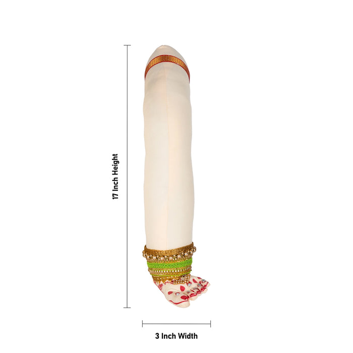 Lakshmi Paduka & Lakshmi Hands Set - 17 x 3 Inches | Cloth Hand & Leg/ Hastham Padham Holding Lotus