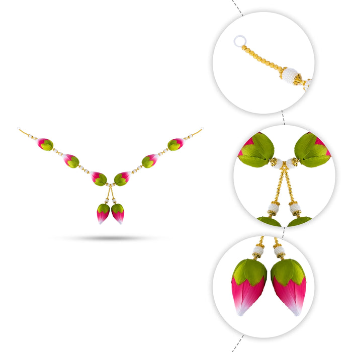 Flower garland - 23 Inches | Lotus Bud Design Mala/ Artificial Floral Malai for Decoration