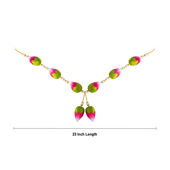 Flower garland - 23 Inches | Lotus Bud Design Mala/ Artificial Floral Malai for Decoration