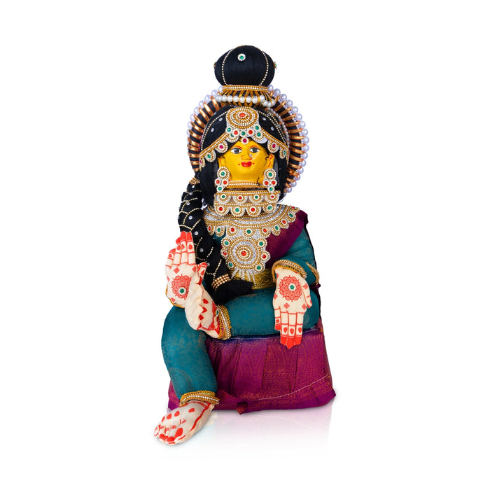 Amman Alangara Stand With Face - 18 x 8 Inches | Varalakshmi Devi Stand/ Ammavari Stand For Pooja Decor