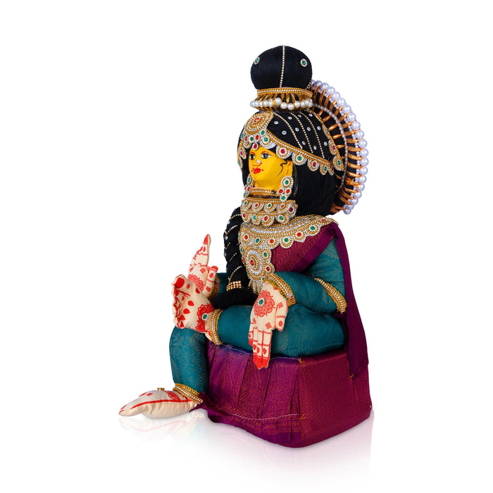 Amman Alangara Stand With Face - 18 x 8 Inches | Varalakshmi Devi Stand/ Ammavari Stand For Pooja Decor