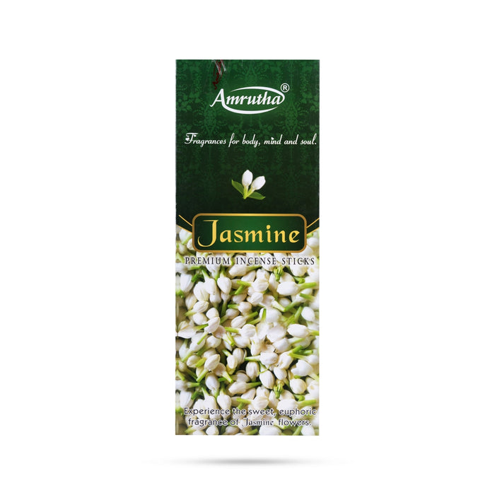 Amrutha Jasmine Premium Incense Sticks - 90 Gms | Agarbatti/ Scent Sticks/ Agarbathi for Pooja - Agarbatti & Incense