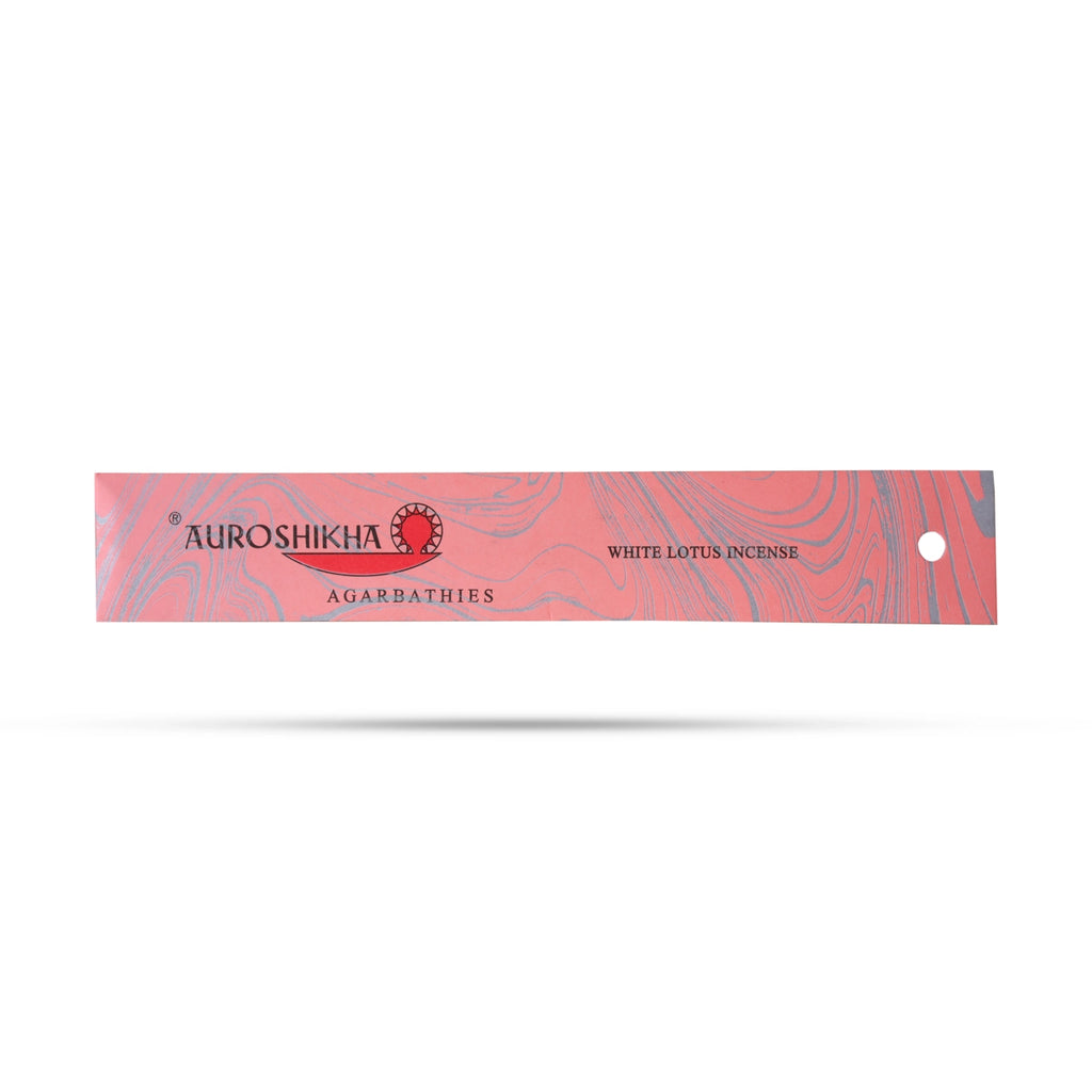 Auroshikha White Lotus Incense Sticks - 10 Gms | Agarbathi/ Agarbatti for Pooja