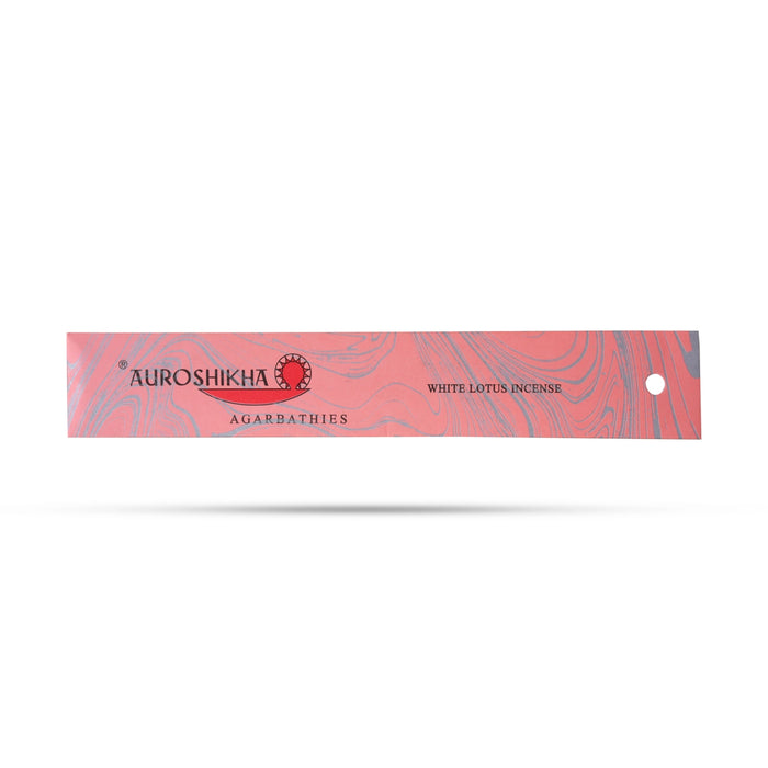 Auroshikha White Lotus Incense Sticks - 10 Gms | Agarbathi/ Agarbatti for Pooja