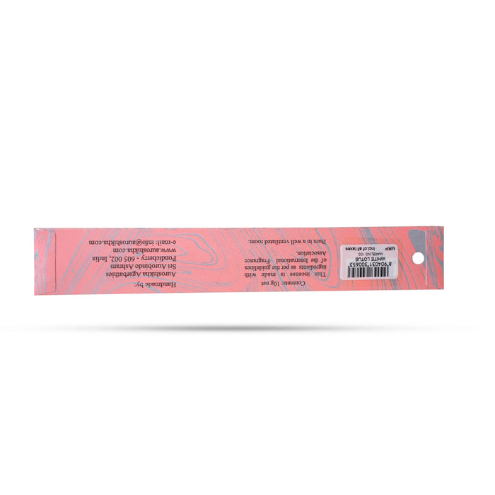 Auroshikha White Lotus Incense Sticks - 10 Gms | Agarbathi/ Agarbatti for Pooja