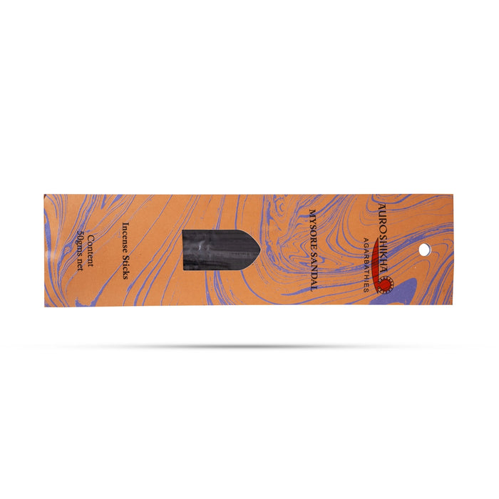 Auroshikha Mysore Sandal Incense Sticks - 50 Gms | Agarbathi/ Agarbatti for Pooja