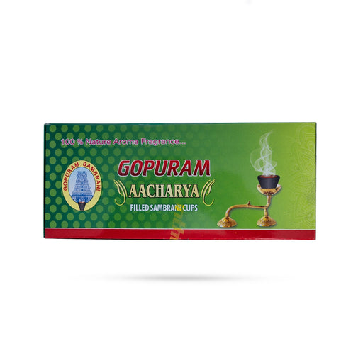 Gopuram Aacharya Filled Sambrani Cups - 10 Pcs | Sambrani Dhoop Cup/ Guggal Dhoop/ Guggal Loban for Pooja - Dhoop & Sambrani
