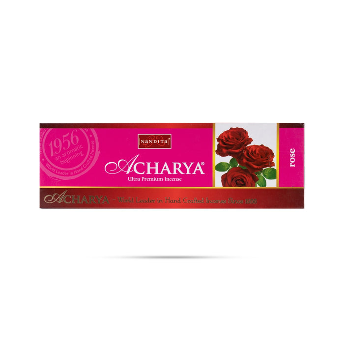 Nandita Acharya Ultra Premium Rose Incense Sticks - 50 Gms | Agarbatti/ Agarbathi/ Scent Sticks for Pooja - Agarbatti & Incense