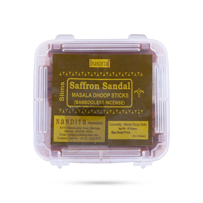 Saffron Sandal Dhoop Sticks - 40 Gms | Sambrani Agarbatti/ Sambrani Sticks/ Dhoop Batti for Pooja