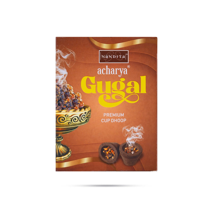 Nandita Acharya Gugal Premium Cup Dhoop - 12 Pcs | Sambrani Dhoop Cup/ Guggal Dhoop/ Guggal Loban for Pooja - Dhoop & Sambrani