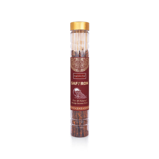 Nandita Saffron Pure & Natural Smudge Incense Sticks - 20 Sticks | Agarbatti/ Agarbathi For Pooja & Meditation - Agarbatti & Incense