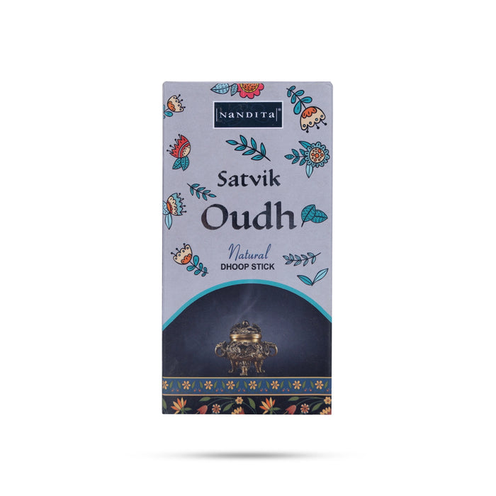 Nandita Satvik Oud Natural Dhoop Stick - 50 Gms | Dhoop Bathi/ Sambrani for Daily Pooja & Home Fragrance