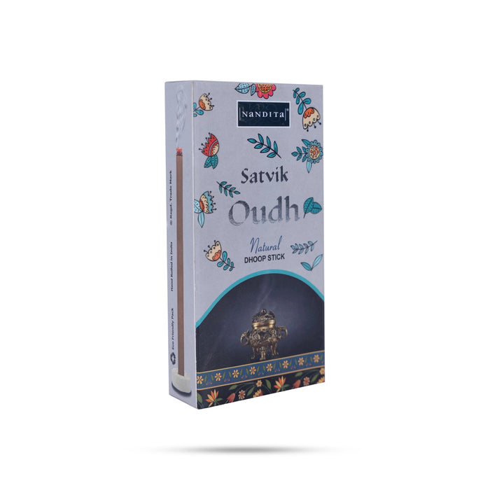 Nandita Satvik Oud Natural Dhoop Stick - 50 Gms | Dhoop Bathi/ Sambrani for Daily Pooja & Home Fragrance