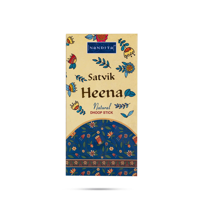 Nandita Satvik Heena Natural Dhoop Stick - 50 Gms | Loban / Dhoop Batti / Sambrani Sticks For Prayer & Meditation