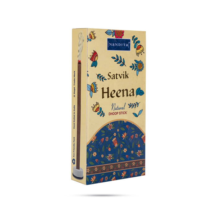 Nandita Satvik Heena Natural Dhoop Stick - 50 Gms | Loban / Dhoop Batti / Sambrani Sticks For Prayer & Meditation