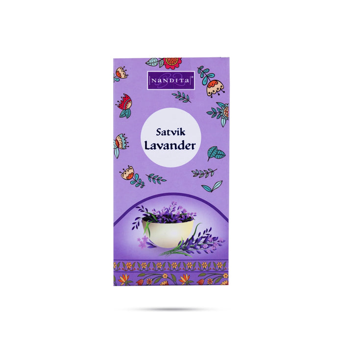 Nandita Satvik Lavendar Natural Dhoop Stick - 50 Gms | Aromatic sambrani for Spiritual Worship & Home Fragrance