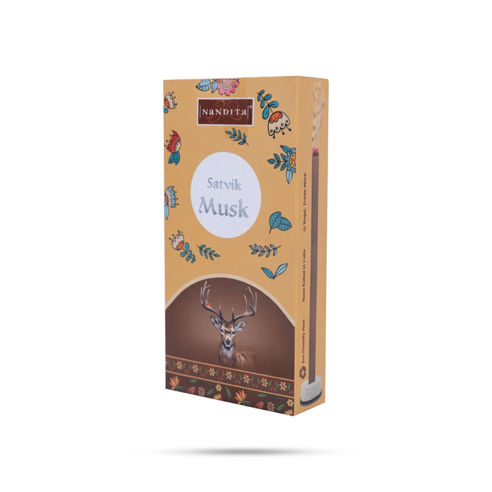Nandita Satvik Musk Natural Dhoop Stick - 50Gms | Sambrani Sticks / Dhoop Batti / Dhoop Agarbatti for Pooja
