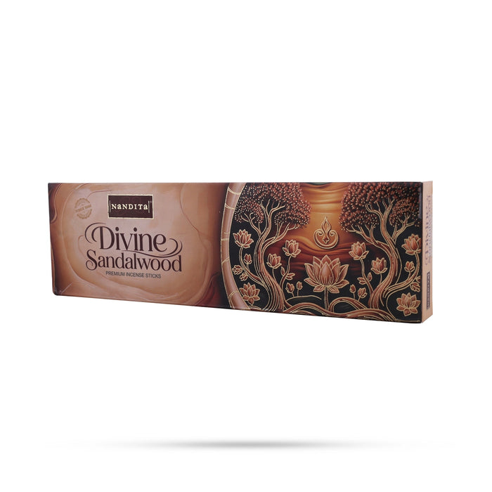 Nandita Divine Sandalwood Premium Agarbatti - 100Gms | Incense Sticks / Scent Sticks / Agarbathi For Pooja