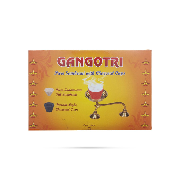 Gangotri Pure Sambrani with Charcoal Cups - 12 Pcs | Guggal/ Loban Cups/ Dhoop Sambrani for Pooja