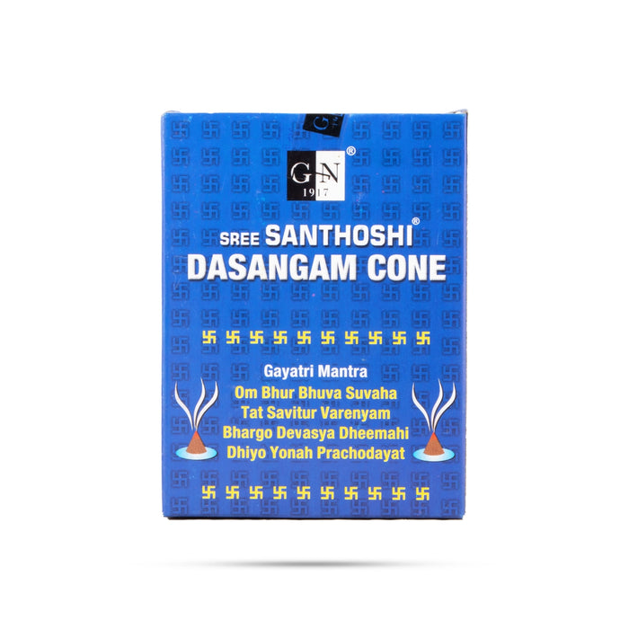 Kangaroo Sree Santhoshi Dasangam Cone - 10 Pcs | Dhoop/ Loban/ Sambrani for Pooja