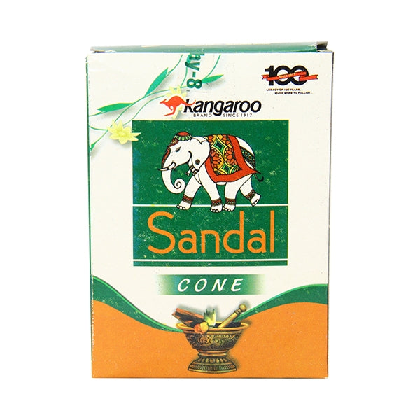 The Kangaroo Sandal Cone Dhoop is a type of incense cone made with sandalwood