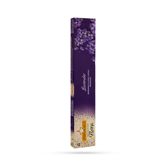 Mangaldeep Flora Lavender Incense Sticks - 14 Gms | Less Smoke Agarbatti/ Agarbathi for Pooja - Agarbatti & Incense