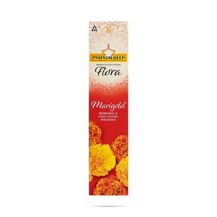 Mangaldeep Flora Marigold Premium Quality Incense Sticks - 95 Gms | Long Lasting Fragrance Agarbatti for Pooja - Agarbatti & Incense