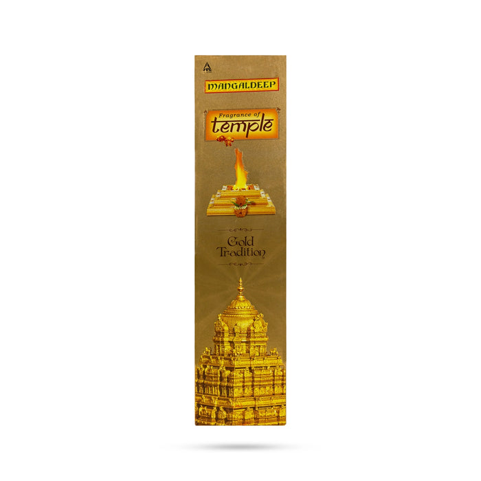 Mangaldeep Temple Gold Tradition Incense Sticks - 20 Pcs | Agarbathi/ Scent sticks for Home & Pooja Space
