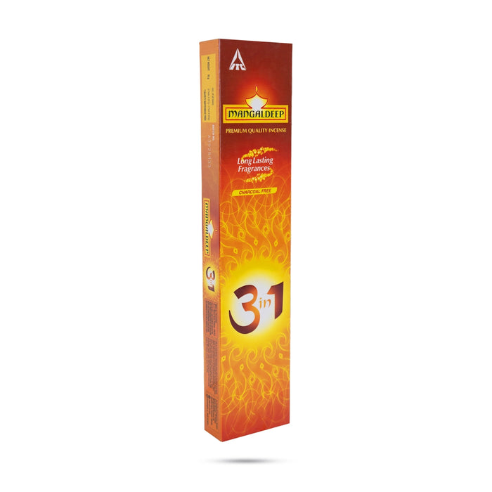 Mangaldeep Incense Sticks 3 in 1 - 30 gms | Agarbatti / Scent Sticks / Long Lasting Fragrance Agarbathi For Pooja - Agarbatti & Incense