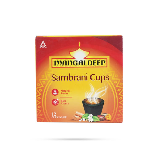 Mangaldeep Sambrani Cups - 12 Pcs| Dhoop Cup / Sambrani Cup / Guggal Dhoop for Pooja - Dhoop & Sambrani