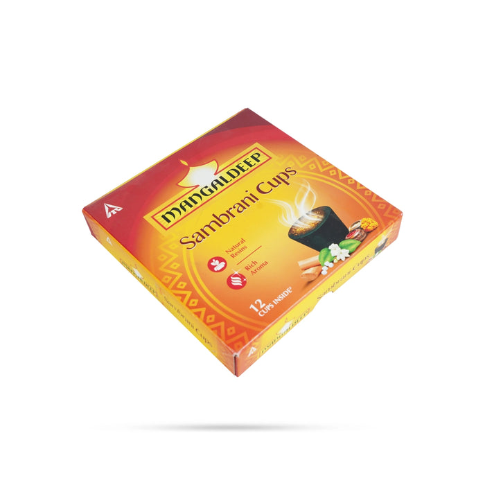 Mangaldeep Sambrani Cups - 12 Pcs| Dhoop Cup / Sambrani Cup / Guggal Dhoop for Pooja - Dhoop & Sambrani
