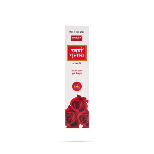 Moksh Swarna Gulab Incense Sticks - 105 Gms | Scent Sticks / Rose Agarbathi / Agarbatti for Pooja - Agarbatti & Incense