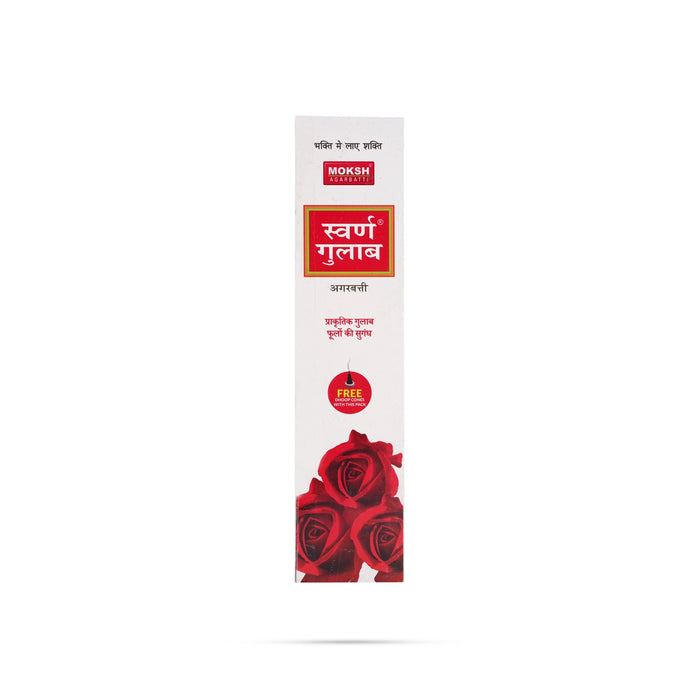 Moksh Swarna Gulab Incense Sticks - 105 Gms | Scent Sticks / Rose Agarbathi / Agarbatti for Pooja - Agarbatti & Incense
