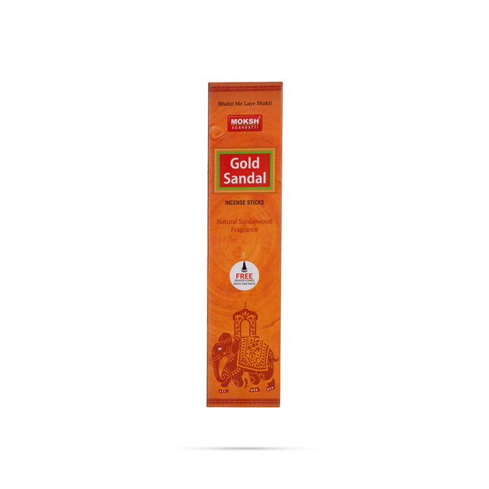 Moksh Swarna Gold Sandal Incense Sticks - 90 Gms | Agarbatti/ Chandanwood Fragrance Agarbathi for Pooja - Agarbatti & Incense
