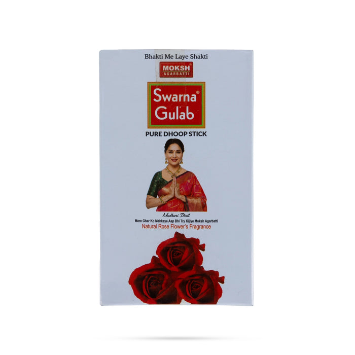Moksh Swarna Gulab Pure Dhoop Stick | Sambrani Sticks / Dhoop Batti / Dhoop Agarbatti for Pooja - Dhoop & Sambrani