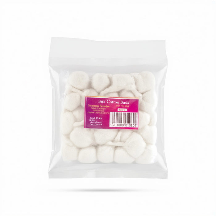 Sita Cotton Wicks - 25 Pcs | Vilakku Thiri/ Lamp Wicks / Panchu Thiri for Deepam