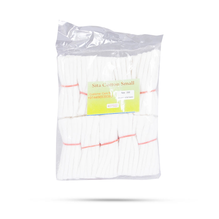 Sita Cotton Wicks - 200 Pcs | Vilakku Thiri/ Lamp Wicks/ Panchu Thiri for Deepam - Pooja Oil & Wicks