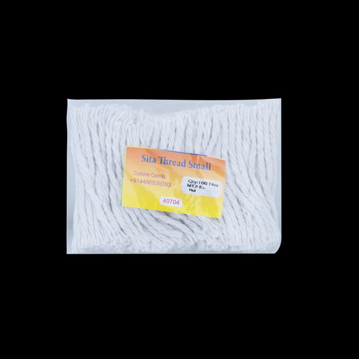 Cotton Wicks - 100 Pcs | White Colour Vilakku Thiri/ Lamp Wicks/ Panchu Thiri for Pooja - Pooja Oil & Wicks