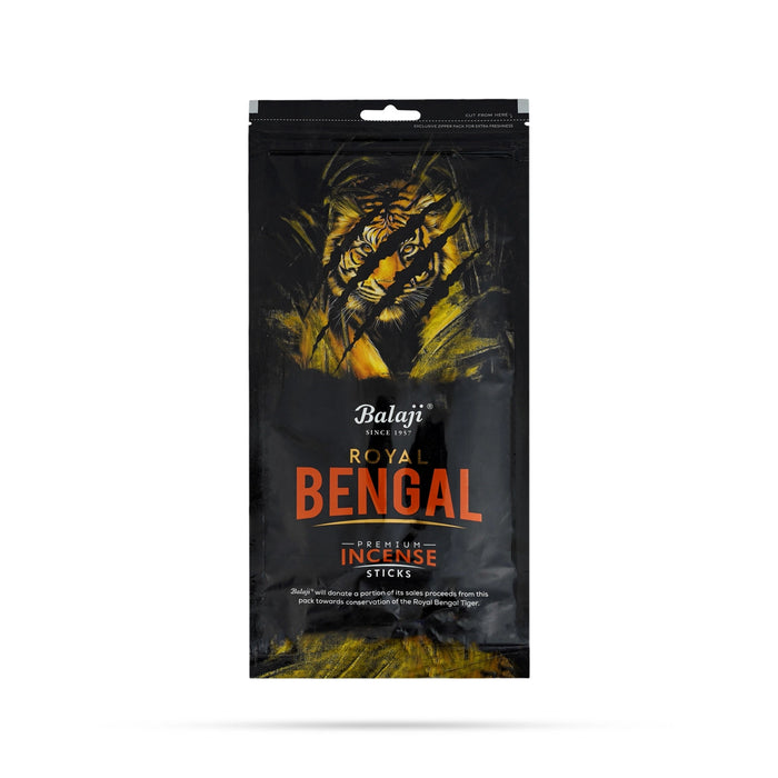 Balaji Royal Bengal Premium Agarbathi - 100 Gms | Zipper Pouch / Scent Sticks / Incense Stick for Pooja - Agarbatti & Incense