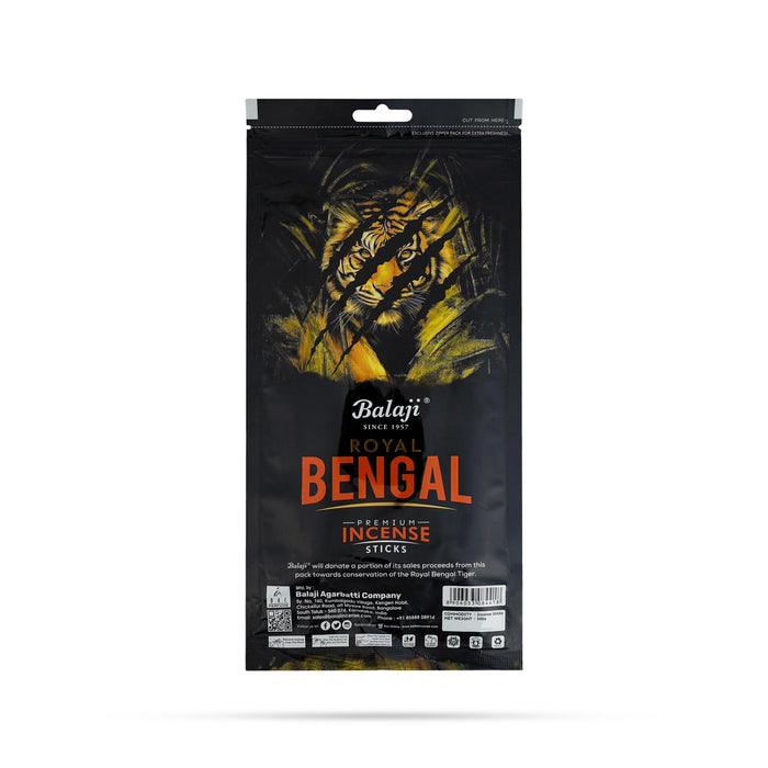 Balaji Royal Bengal Premium Agarbathi - 100 Gms | Zipper Pouch / Scent Sticks / Incense Stick for Pooja - Agarbatti & Incense