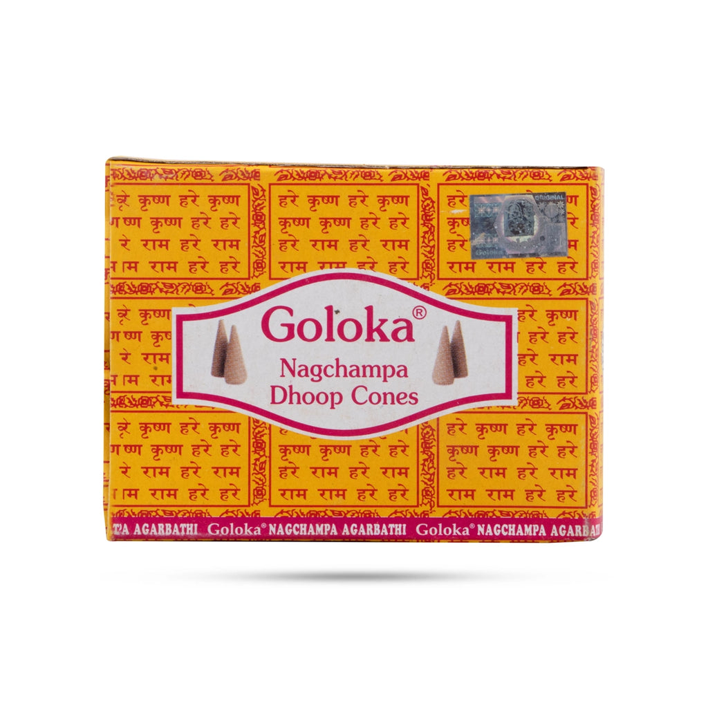 Nagchampa Incense Cones from Goloka, you may indulge in a quiet prayer while enjoying a variety of calming aromas and a long-lasting delight