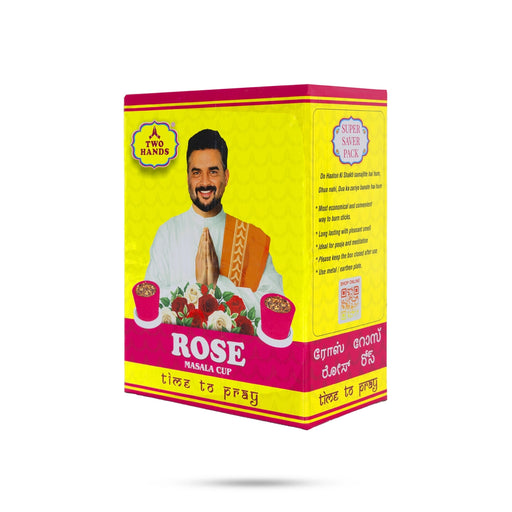 Rose-Two Hands Sambrani Cups - 30Pcs | Dhoop Cup / Sambrani Dhoop / Dhoop Batti for Pooja - Dhoop & Sambrani