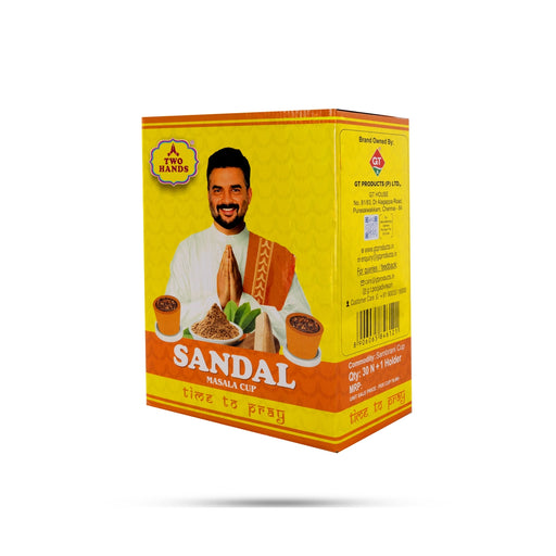 Sandal - Two Hands Sambrani Cups - 30Pcs | Dhoop Cup / Sambrani Dhoop / Dhoop Batti for Pooja - Dhoop & Sambrani