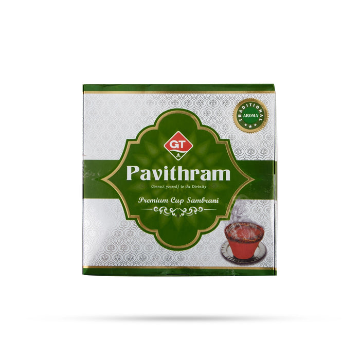 GT Pavithram Premium Cup Sambrani is a traditional and aromatic incense product