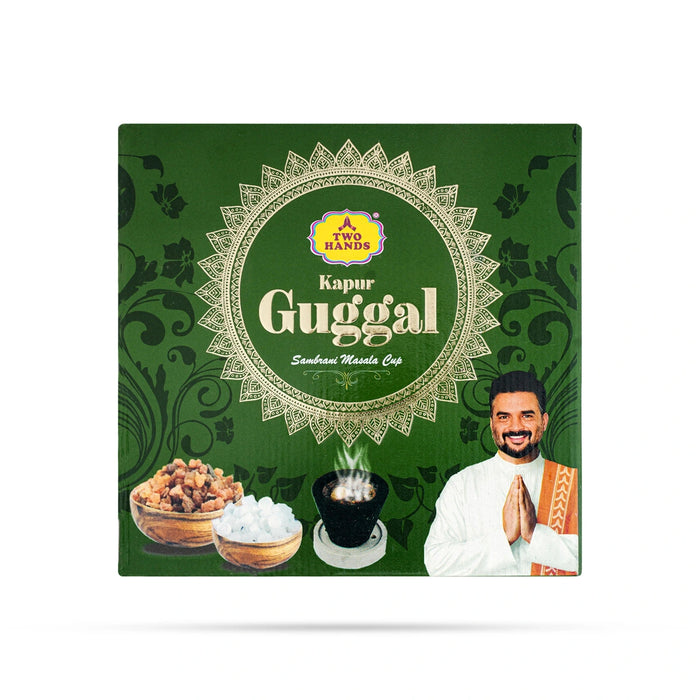 Two Hands Kapur Guggal Sambrani Masala Cup - 12 Pcs | Dhoop Cup/ Loban Cups/ Guggal Dhoop For Pooja