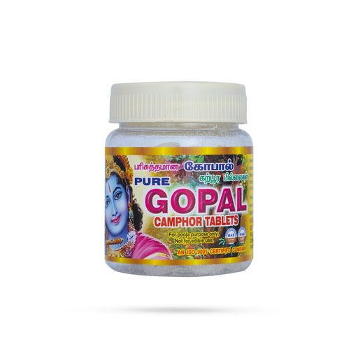 Gopal Camphor Bottle - 80 Pcs | Kapoor Tablet/ Katti Karpooram for Pooja - Camphor
