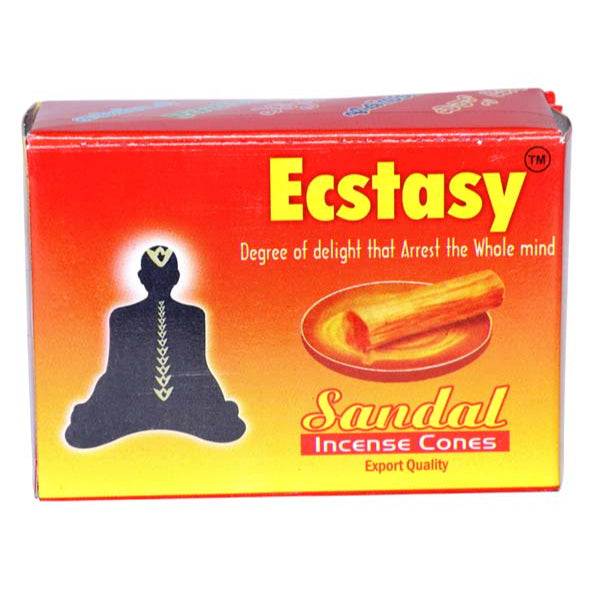 Ecstasy Incense Cones emanate a divine fragrance that blends floral, woody, and aromatic notes, creating a harmonious symph