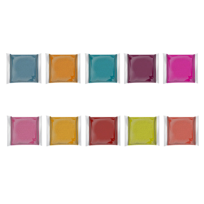 Colour Rangoli Powder Set (Pack Of 10 Colours) | Colour Kolam Powder/ Rangoli Colour Powder for Floor Decor - Kolam & Rangoli