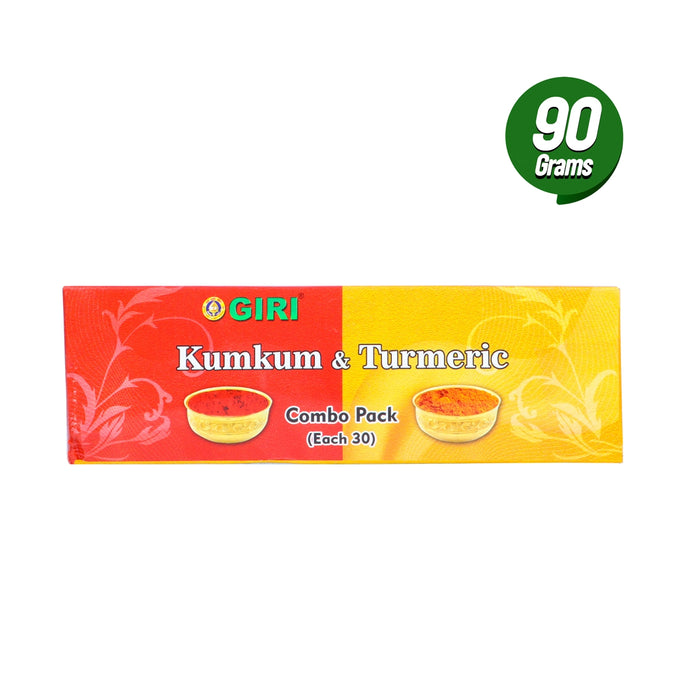 Giri Turmeric Kumkum Set - 30 Pcs | Thamboola Gift/ Haldi/ Kungumam/ Yellow, Red Colour - Turmeric & Kumkum