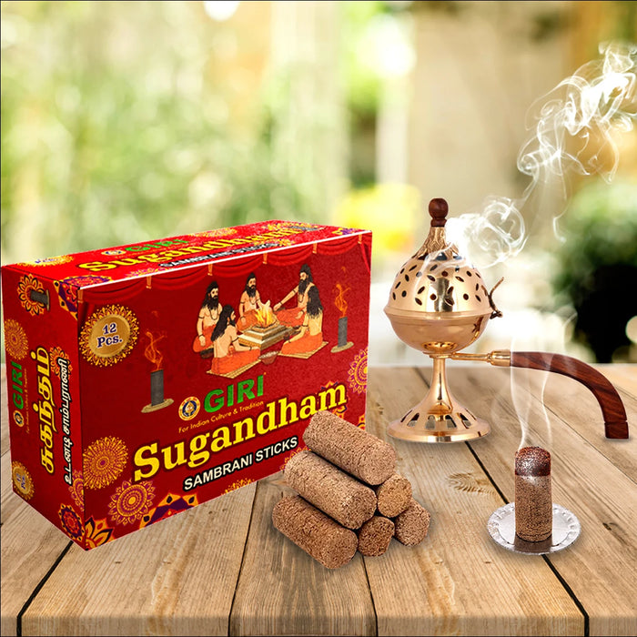 Sugandham Sambirani Sticks - 20 Pcs | Dhup batti/ Guggal/ Dhoop/ 20 Sticks/ Loban for Pooja